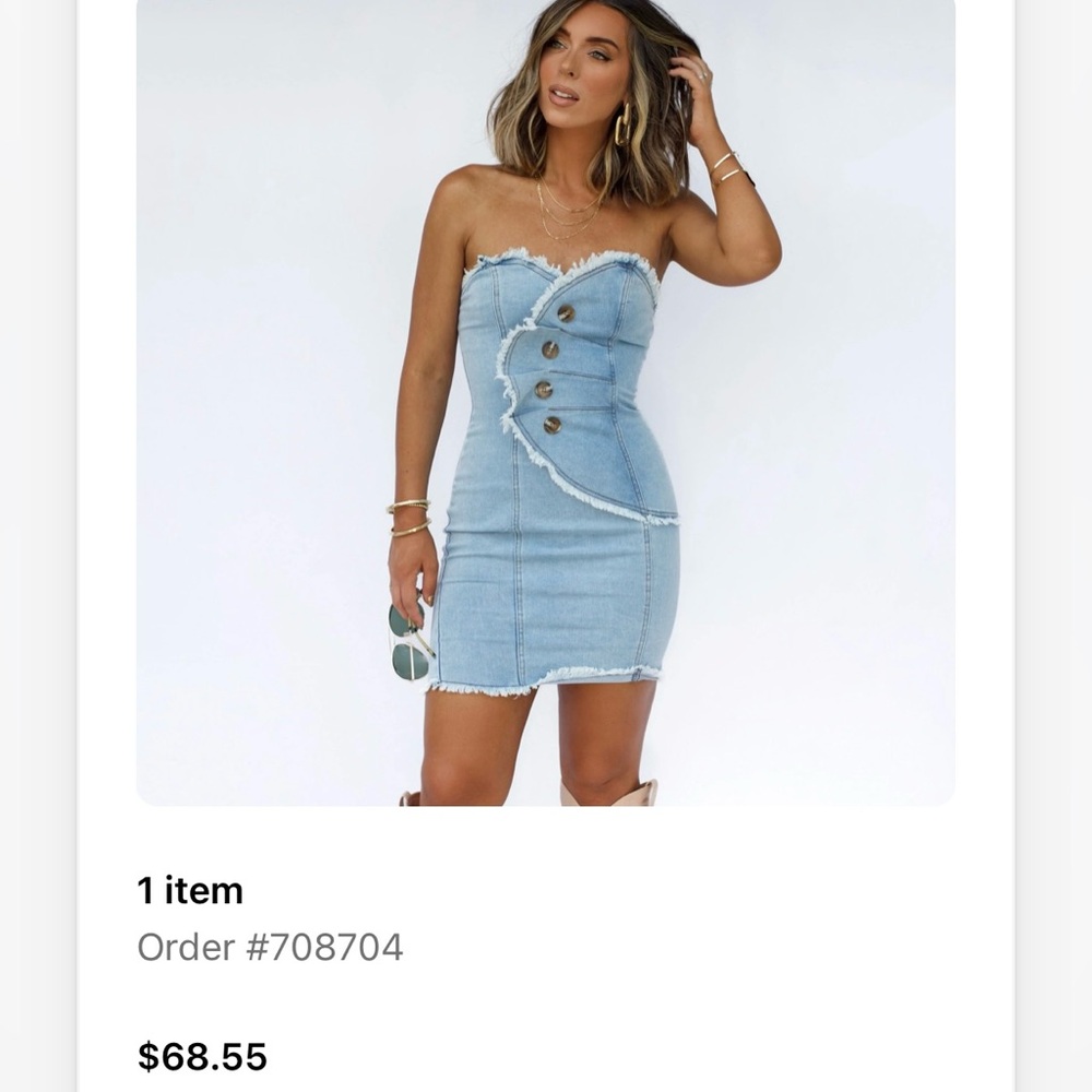 Vici Blue Strapless Bodycon Dress for a Night Out